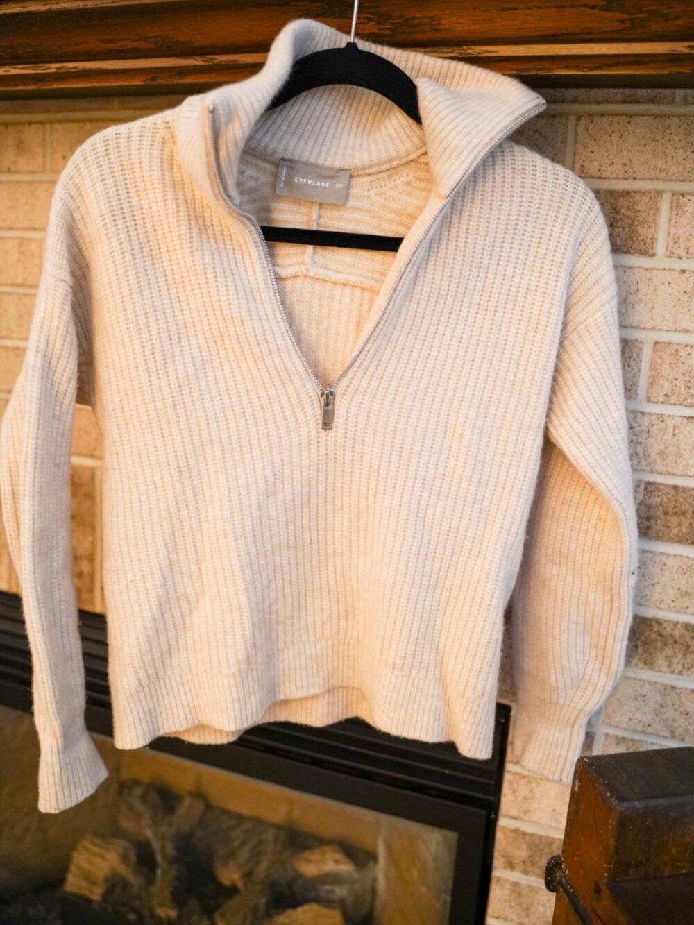 Everlane Half-Zip Sweater, Size XXS, Cream - Picture 2 of 4